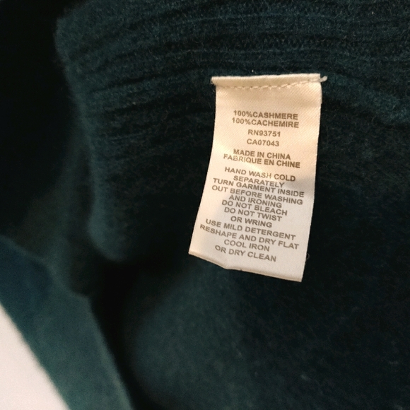 100% Cashmere forest green sweater - Picture 4 of 4